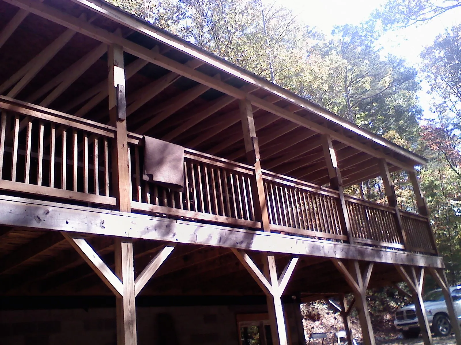 Timber framing under a new elevated porch and deck — Roof Leak Repair in Longport by Roofing Brothers